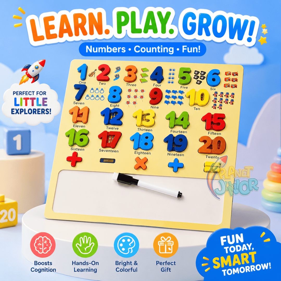 Wooden Numbers Learning Board with Writing Pad & Marker