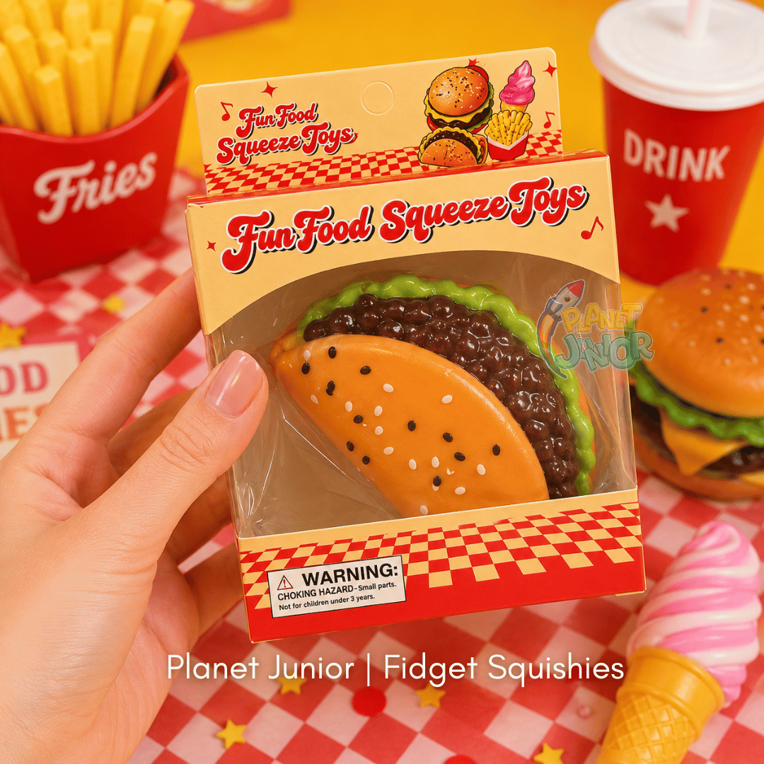 Fast Food Squishies 1 Pc – Soft Squeeze Sensory Stress Relief & Fidget Squishy