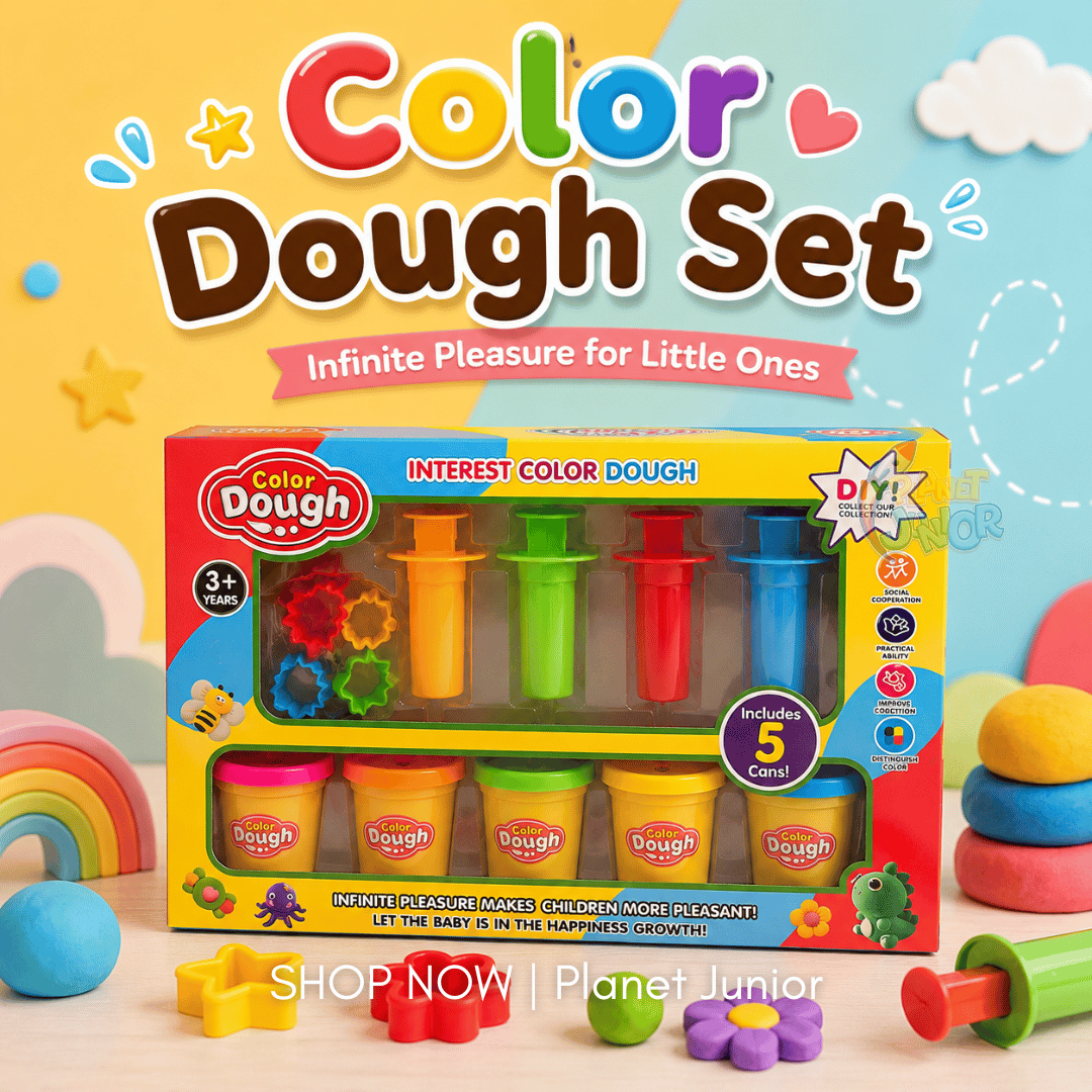 Color Dough Play Set with 5 Dough Cans & 5 Extruder Tools
