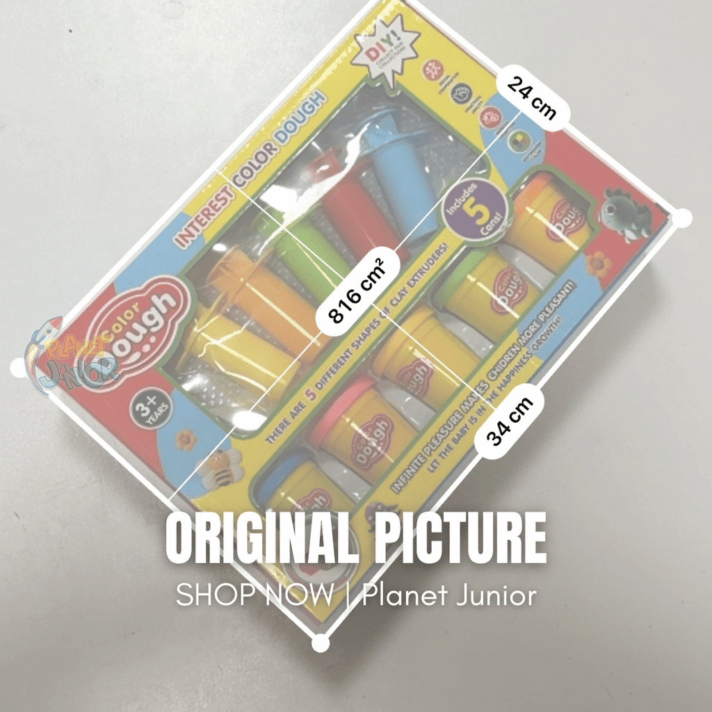 Color Dough Play Set with 5 Dough Cans & 5 Extruder Tools