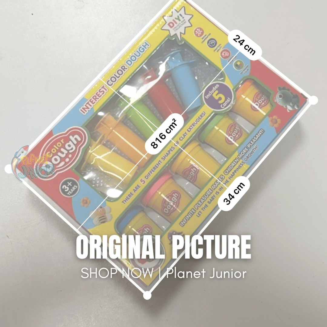 Color Dough Play Set with 5 Dough Cans & 5 Extruder Tools