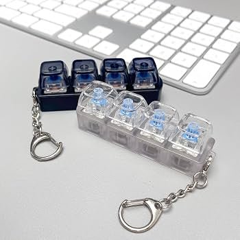 Mechanical Keyboard Clicker Keychain – LED Light & Sound Fidget Toy