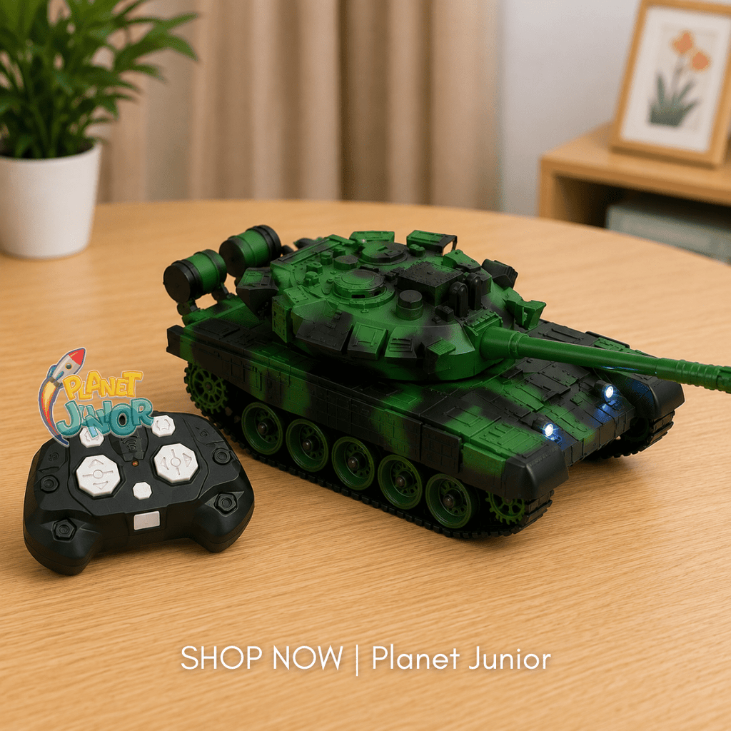 1:18 Scale 7-Channel Remote Control Battle Tank with Light & Sound