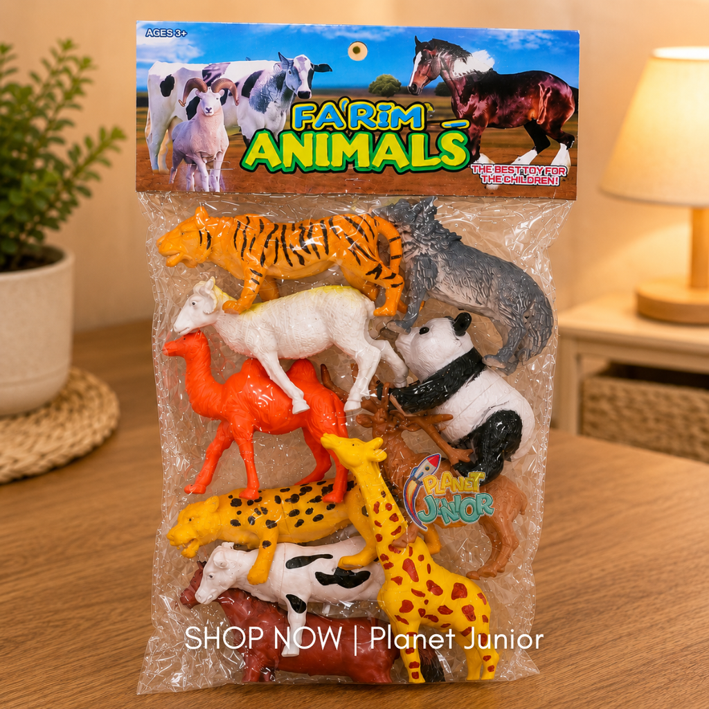 Wild & Farm Animal Figures Play Set for Kids