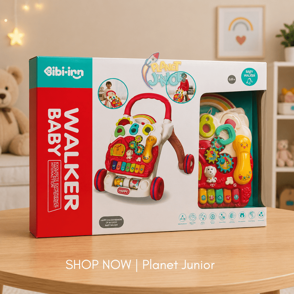 3-in-1 Interactive Baby Push Walker with Activity Panel & Activity Table