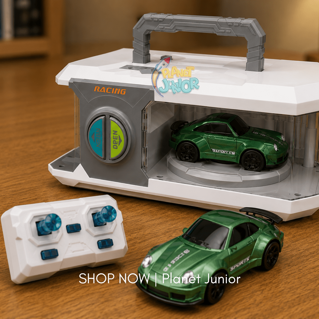 Mini 1:64 RC Sports Car with Racing Display Garage & Remote Control