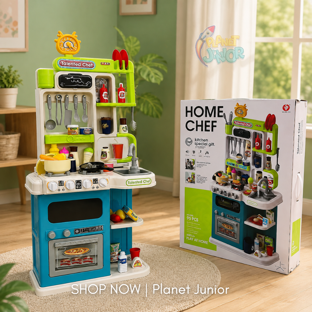 95-Piece Home Chef Kitchen Playset with Steam, Lights, Sounds & Running Water