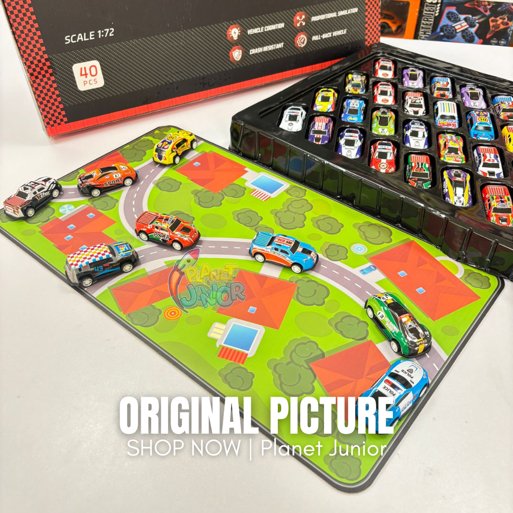 40 PCS 1:72 Alloy Model Car Collection Playset for Kids