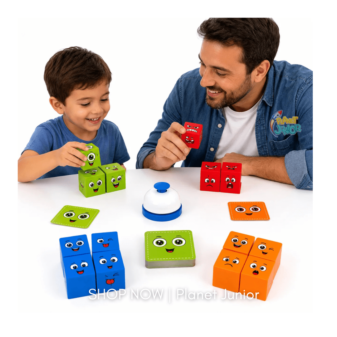Square Face Matching Puzzle Game with Challenge Cards