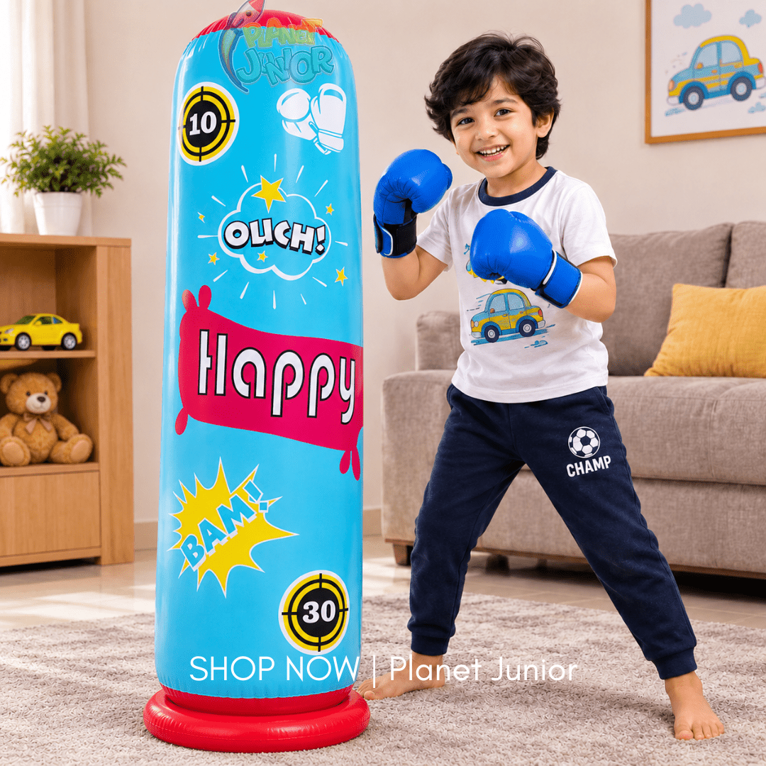 Blue Inflatable Kids Boxing Punching Bag – Freestanding Punch Trainer | 3.5Ft