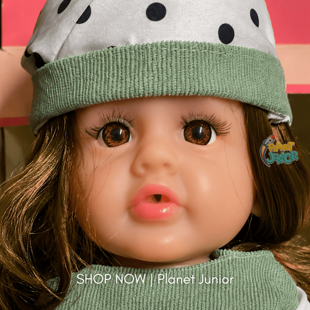 Cute Long Hair Fashion Doll with Green Jumpsuit & Cap for Kids