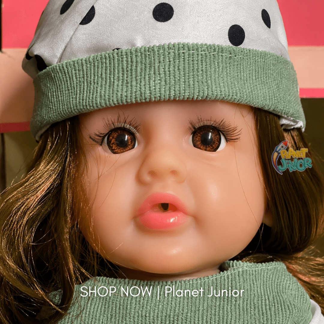Cute Long Hair Fashion Doll with Green Jumpsuit & Cap for Kids