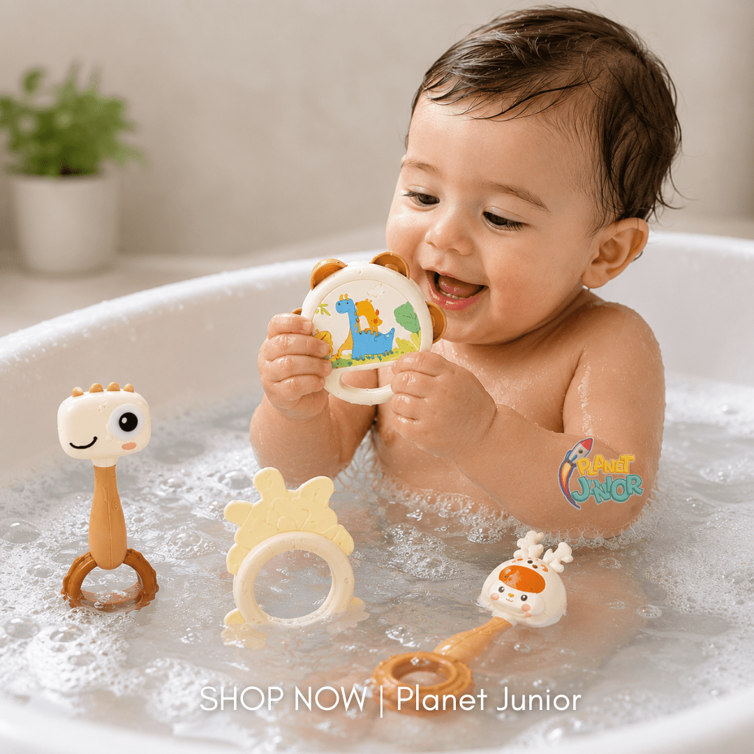 Baby Rattle & Teether Toy Set with Cute Animal Designs
