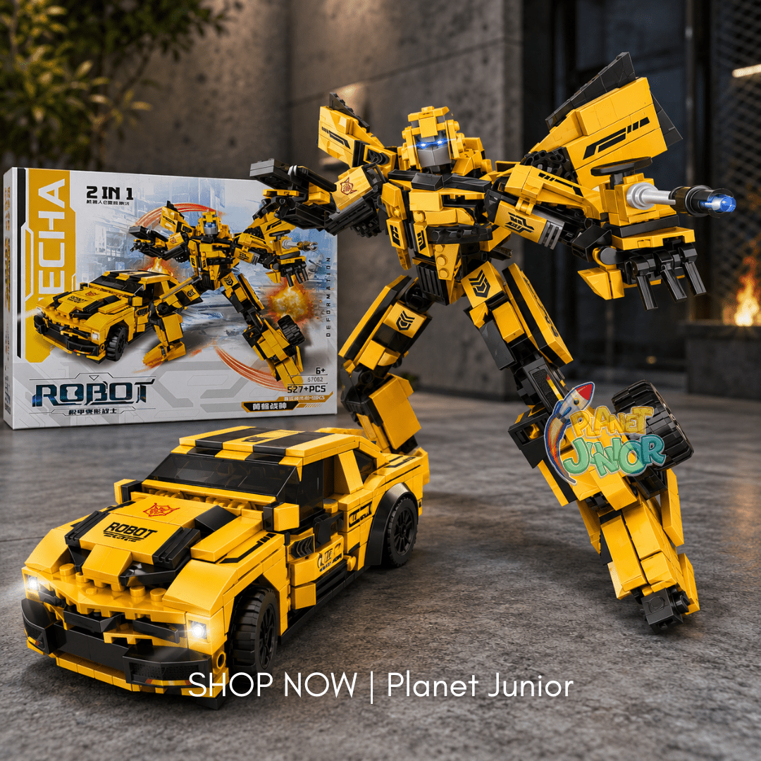 2-in-1 Robot & Car Transforming Building Block Set – 527+ Pieces