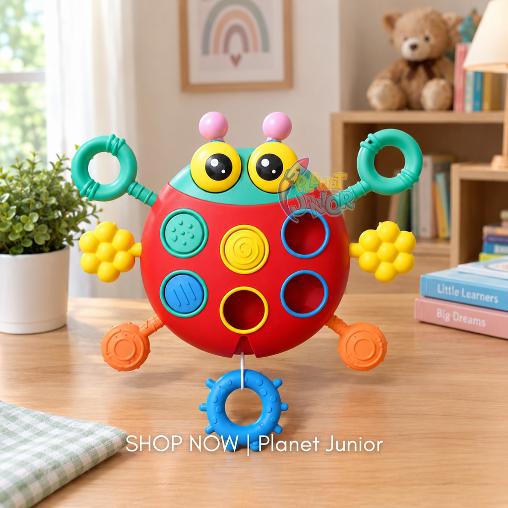 Interactive Ladybug Pull String Sensory Toy for Babies