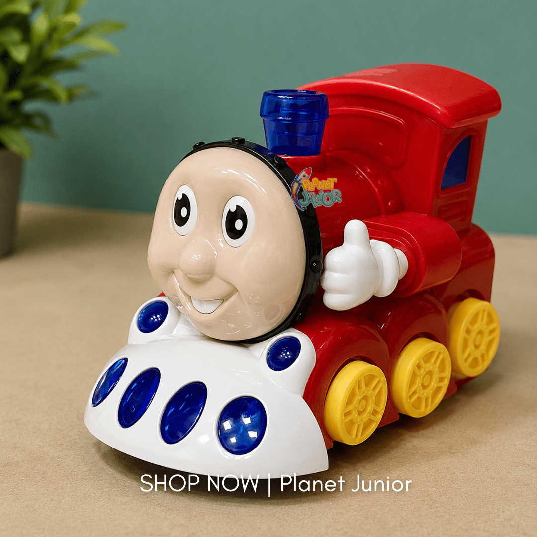 Cute Bump & Go Musical Train Toy for Kids with Lights