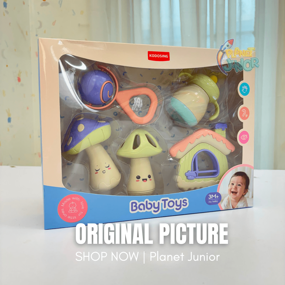 Adorable Baby Rattle & Teether Set with Assorted Sensory Shapes