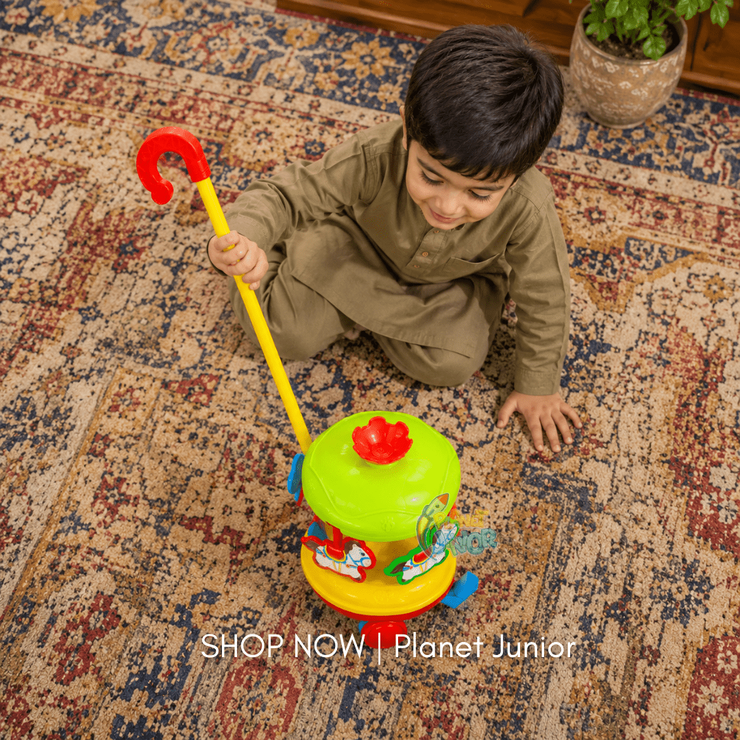 Push Along Musical Spinning Carousel Toy