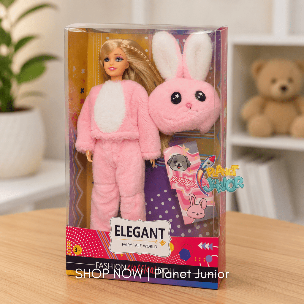 Fashion Doll with Bunny Hood & Furry Outfit