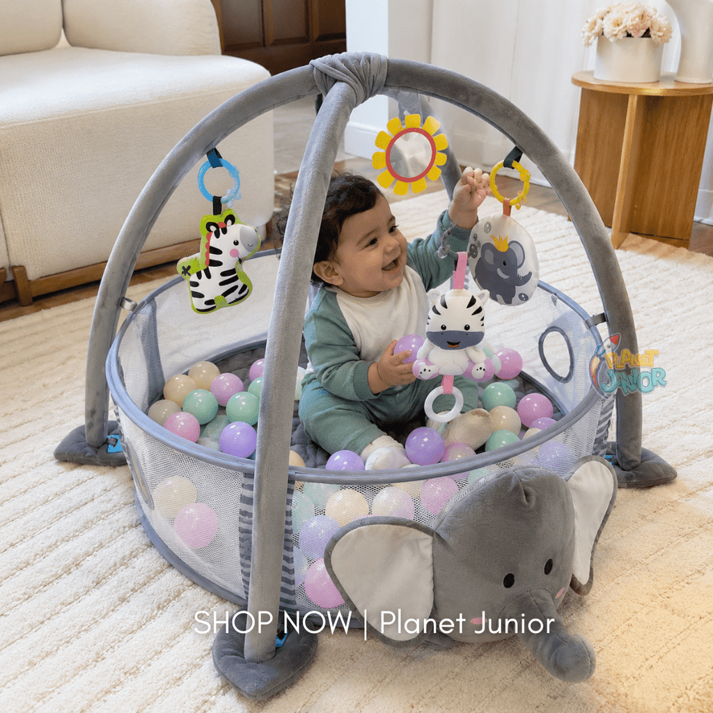 Elephant Baby Activity Play Gym & Ball Pit with Hanging Toys