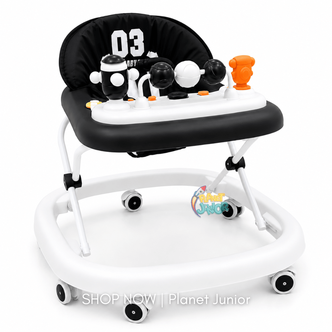 Sporty Baby Walker with Music, Lights & Squeaky Toys