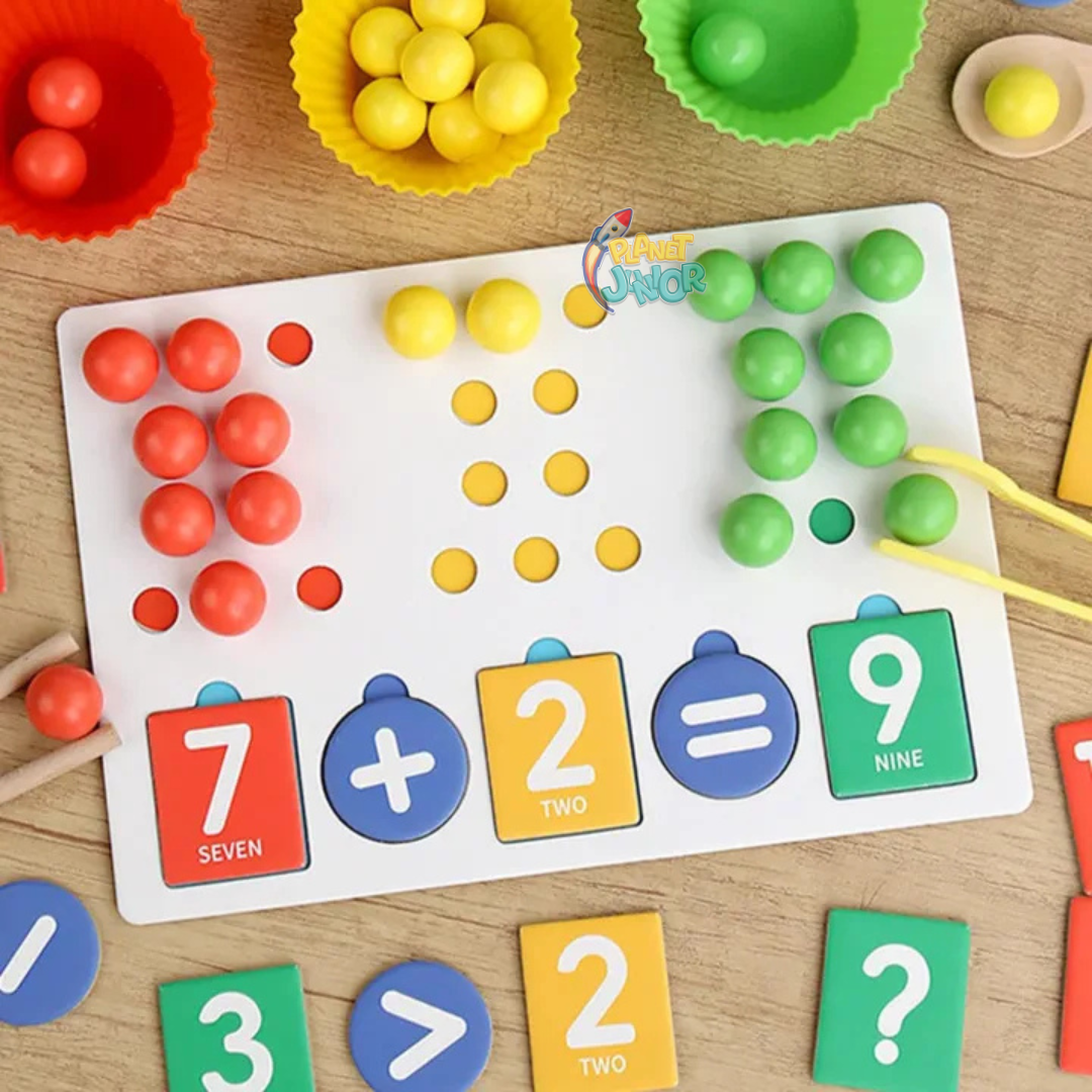 Wooden Clamp Beads Math Learning & Counting Activity Set