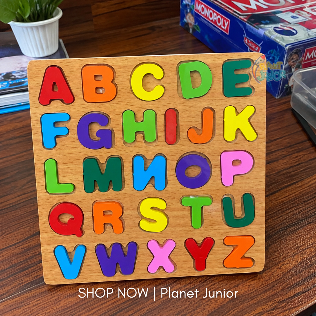 Wooden A–Z Alphabet Learning Puzzle Board