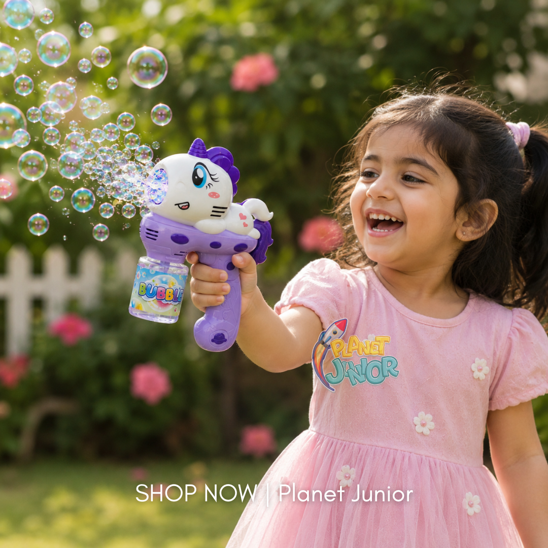 Unicorn Bubble Gun with Massive Foaming & Lighting Effect for Kids