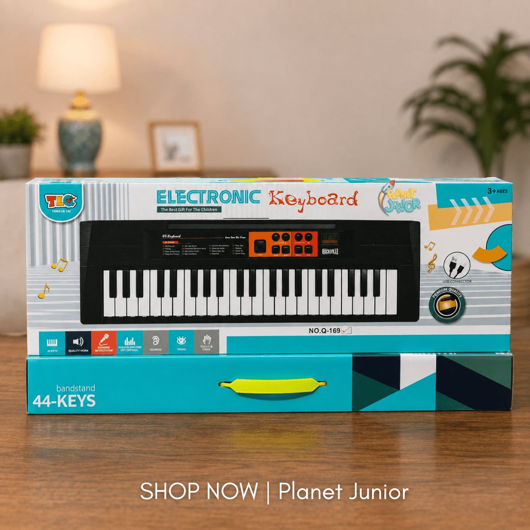 44 Key Electronic Piano Keyboard with Microphone, Music & Learning Functions