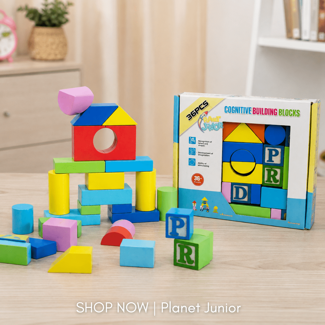 36-Piece Wooden Cognitive Building Blocks Set for Kids