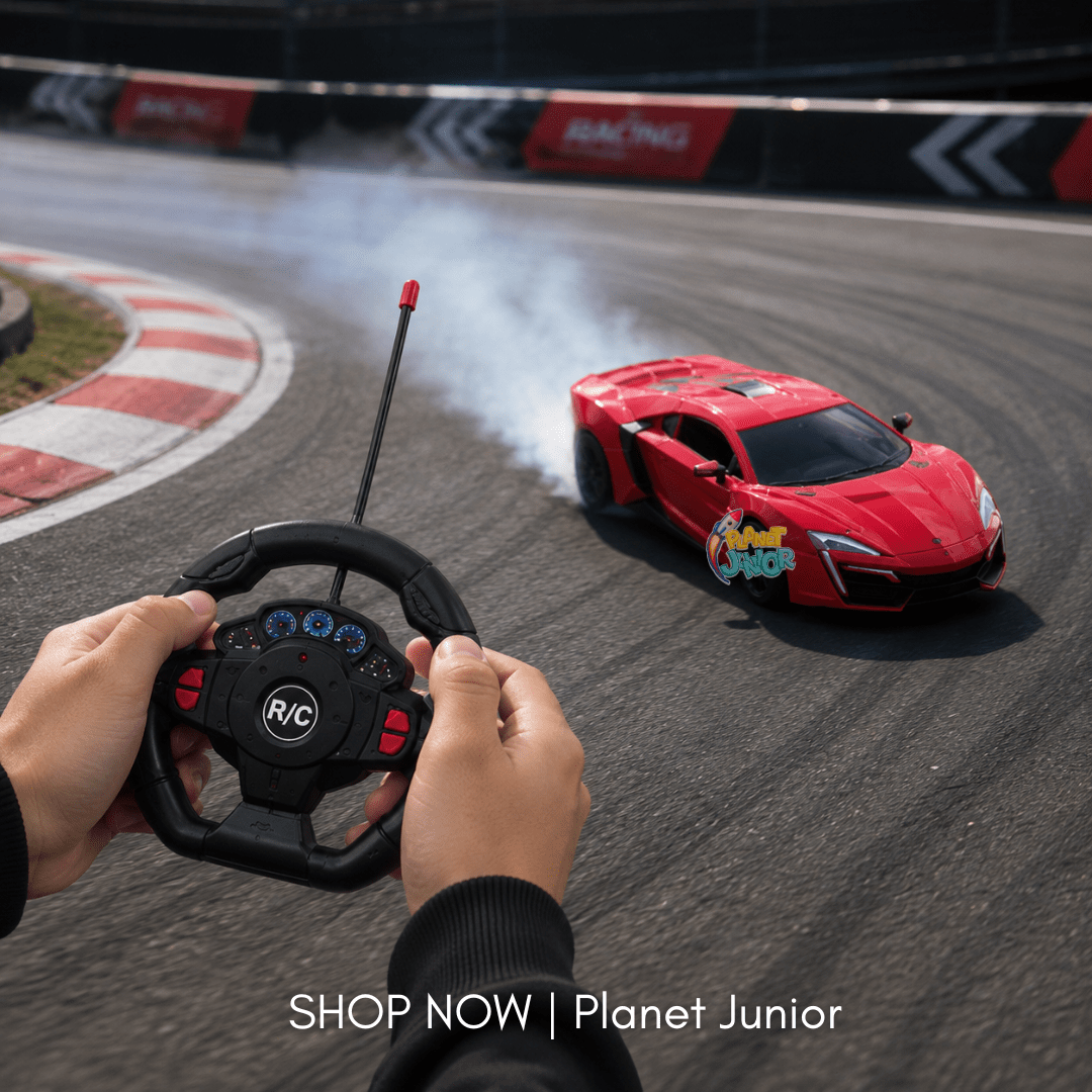 RC Sports Car with Steering Wheel & Pedal Control Set
