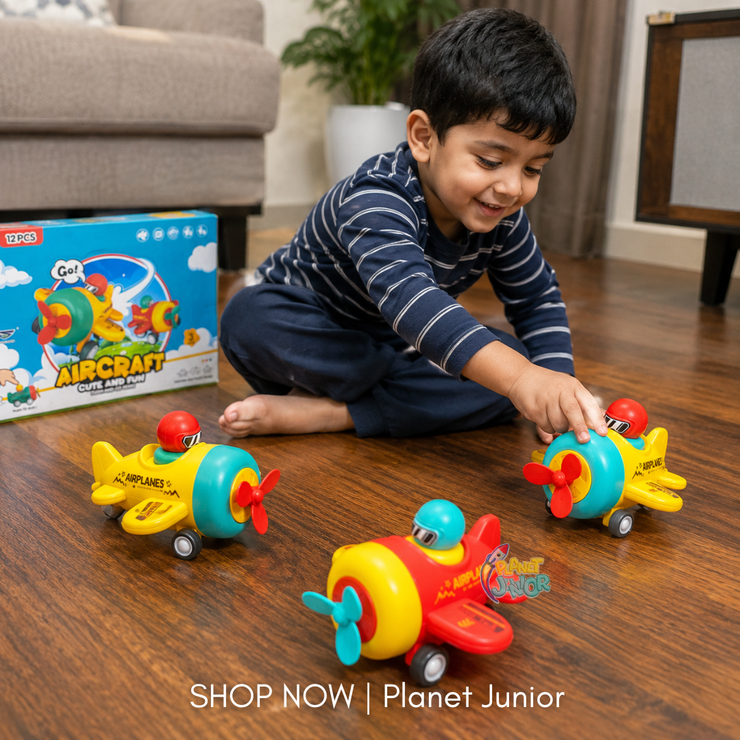 Press & Go Cartoon Aircraft for Kids | 1 Pcs