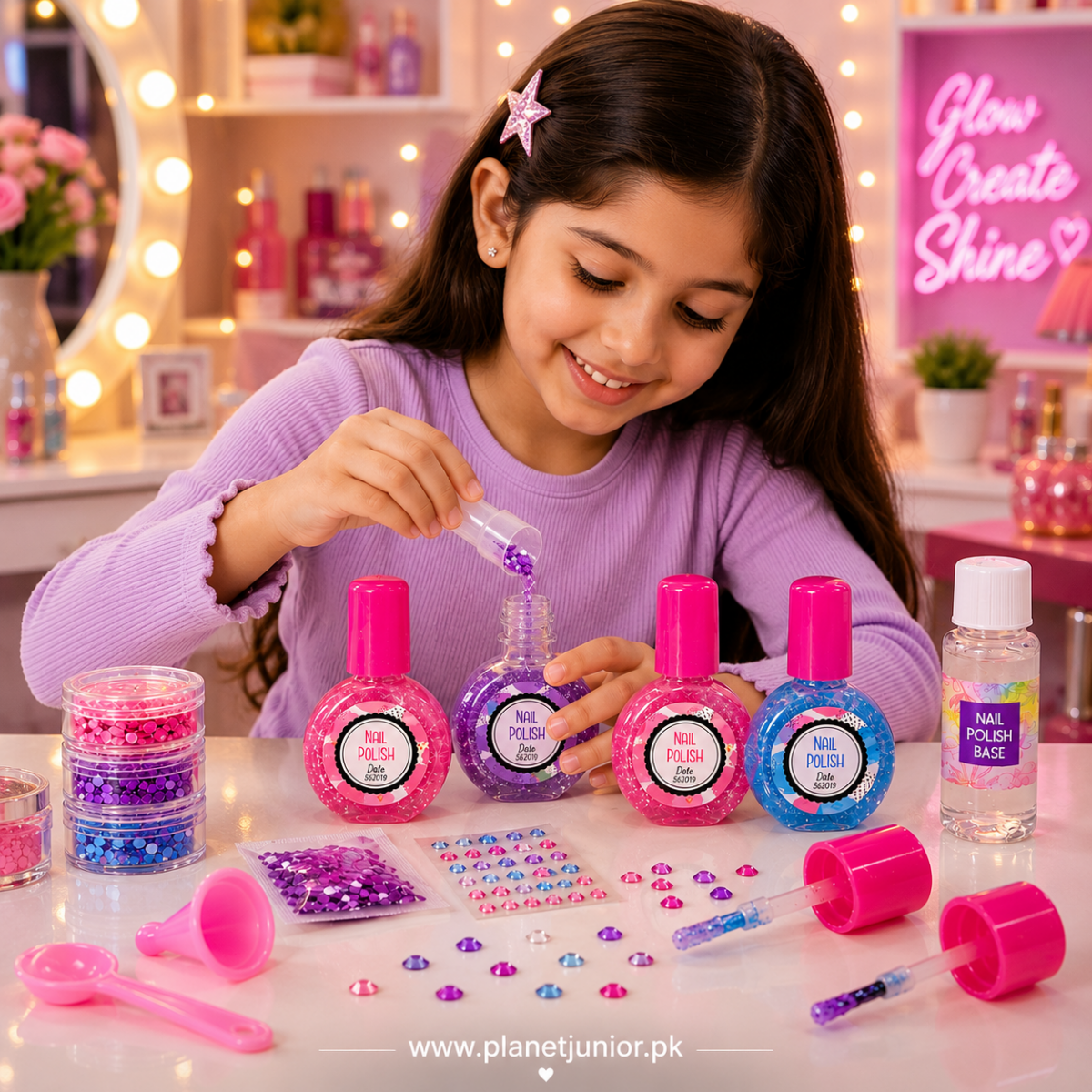 DIY Sparkling Nail Polish Making Kit for Kids