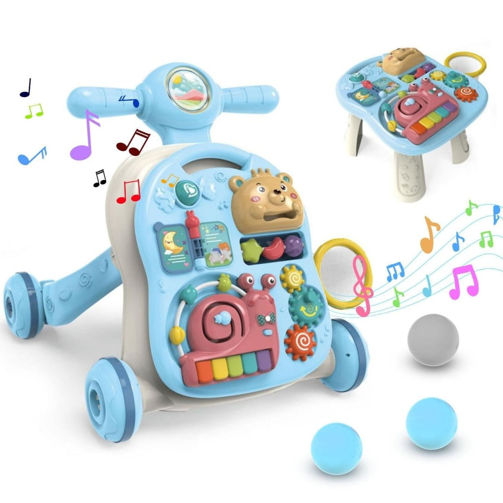 4-in-1 Baby Push Walker With Activity Table & Learning Center