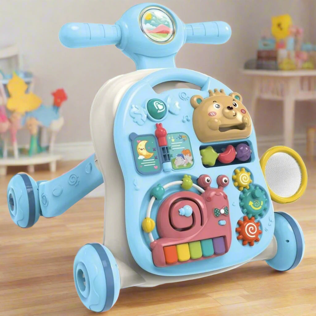4-in-1 Baby Push Walker With Activity Table & Learning Center