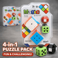 4-in-1 Magic Cube Puzzle Set – Multi Shape Brain Teaser for Kids & Adults