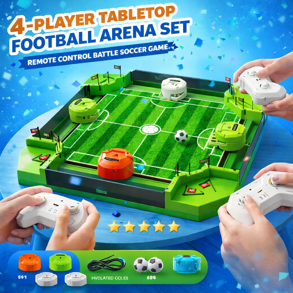 4-Player Tabletop Football Arena Set – Remote Enabled Battle Soccer Game