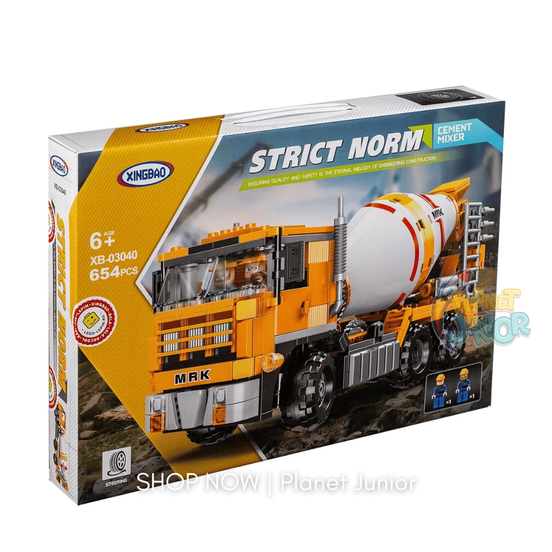 Construction Cement Mixer Truck Building Block Set | 654PCS