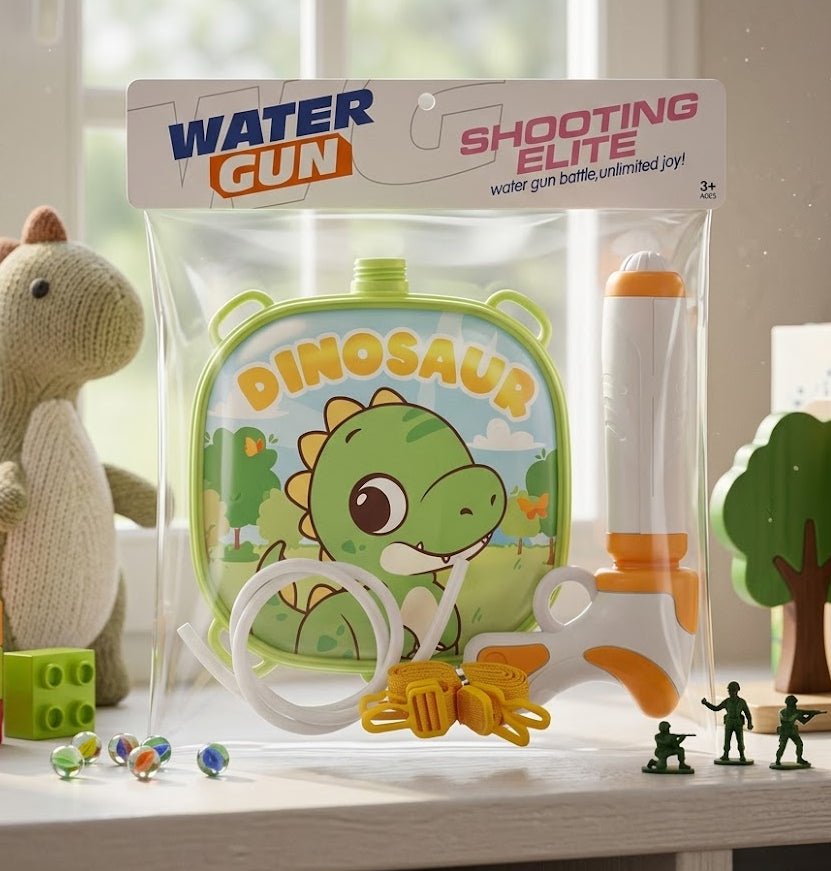 Dinosaur Backpack Water Gun Blaster for Kids – Long Range Summer Spray