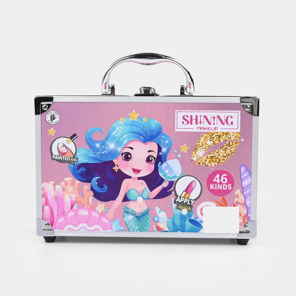 46-Piece Kids Makeup Kit in Aluminum Carry Case – Washable Pretend Play Beauty Set 💄✨