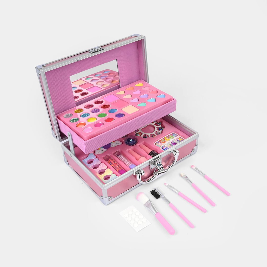 46-Piece Kids Makeup Kit in Aluminum Carry Case – Washable Pretend Play Beauty Set 💄✨