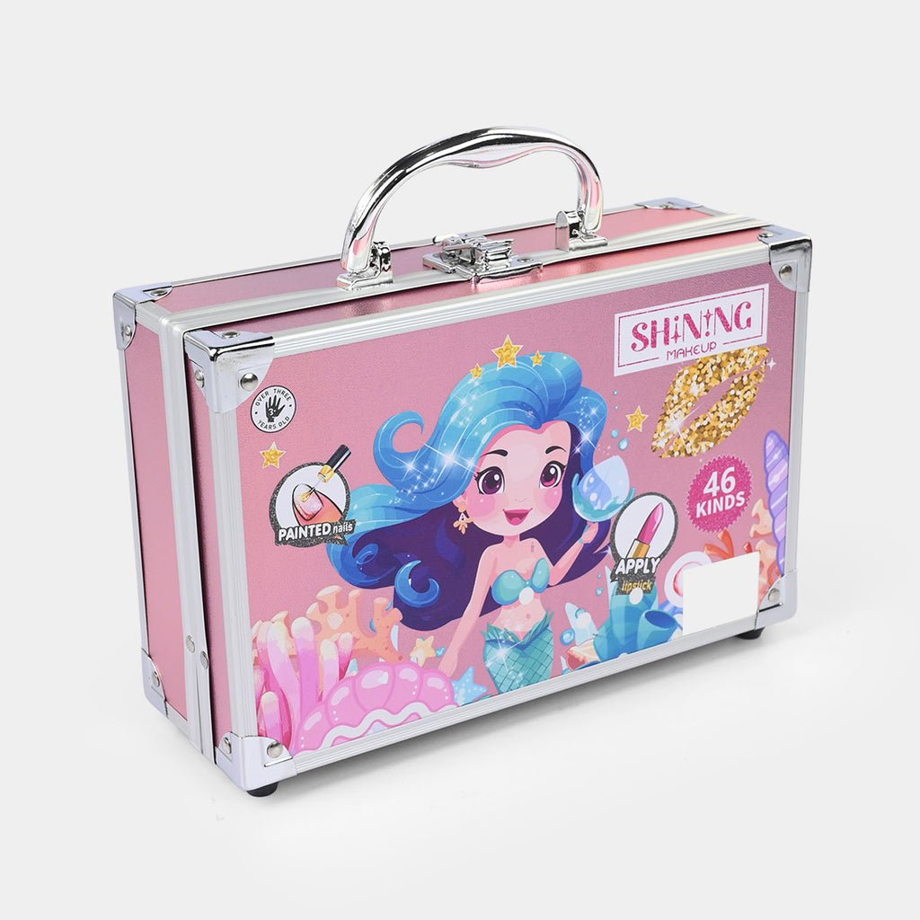 46-Piece Kids Makeup Kit in Aluminum Carry Case – Washable Pretend Play Beauty Set 💄✨