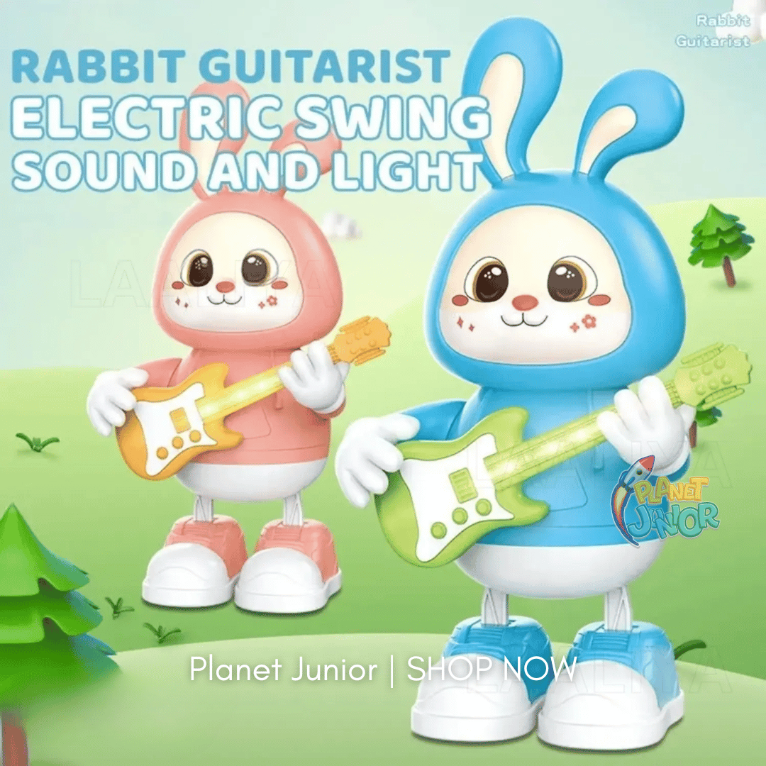 🐰 Dancing Rabbit Guitarist Musical Toy With LED Lights & Music