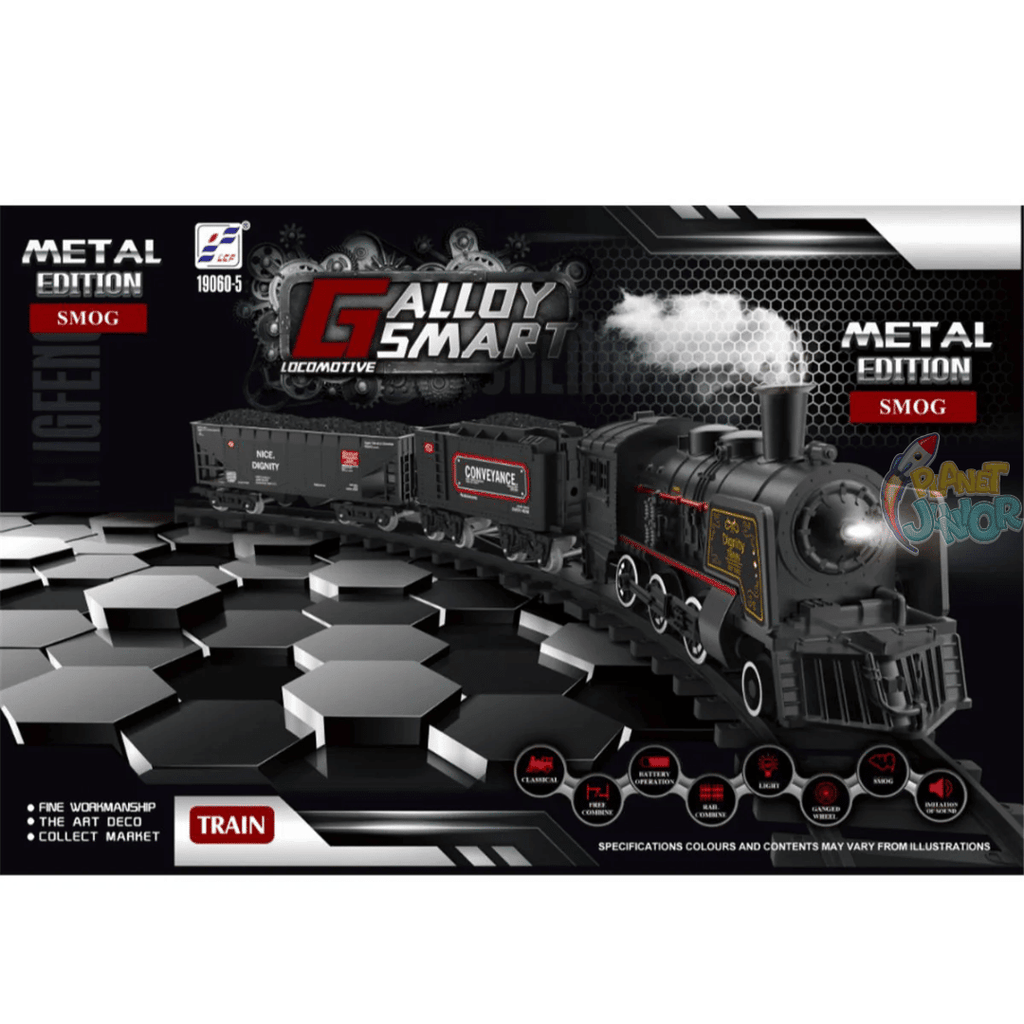 Alloy Smart Metal Edition Steam Train Set – Light, Sound & Safe Smoke Railway Set