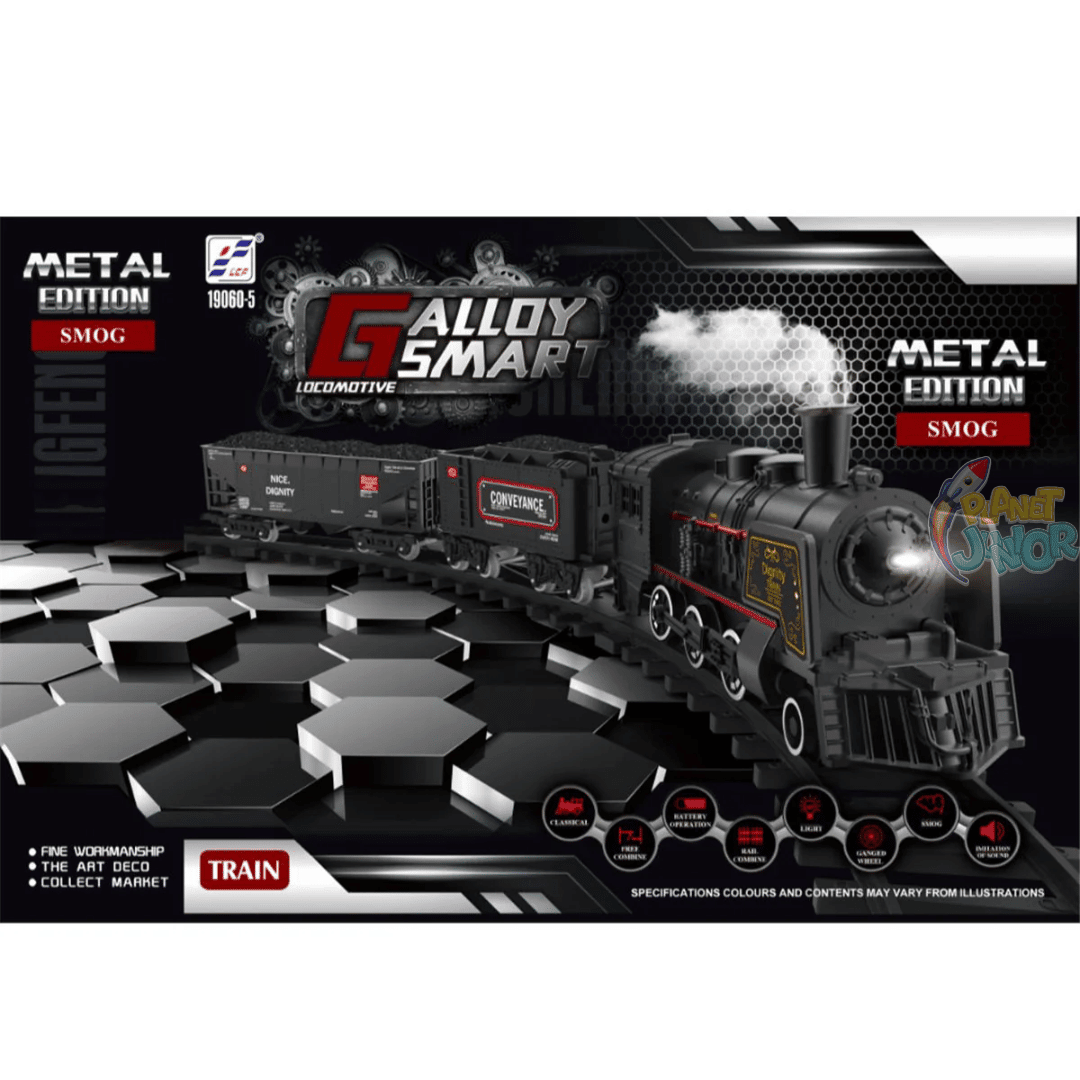 Alloy Smart Metal Edition Steam Train Set – Light, Sound & Safe Smoke Railway Set