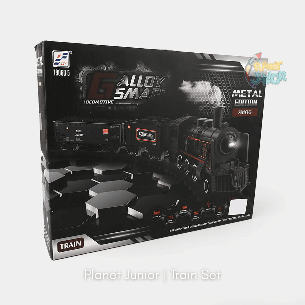 Alloy Smart Metal Edition Steam Train Set – Light, Sound & Safe Smoke Railway Set