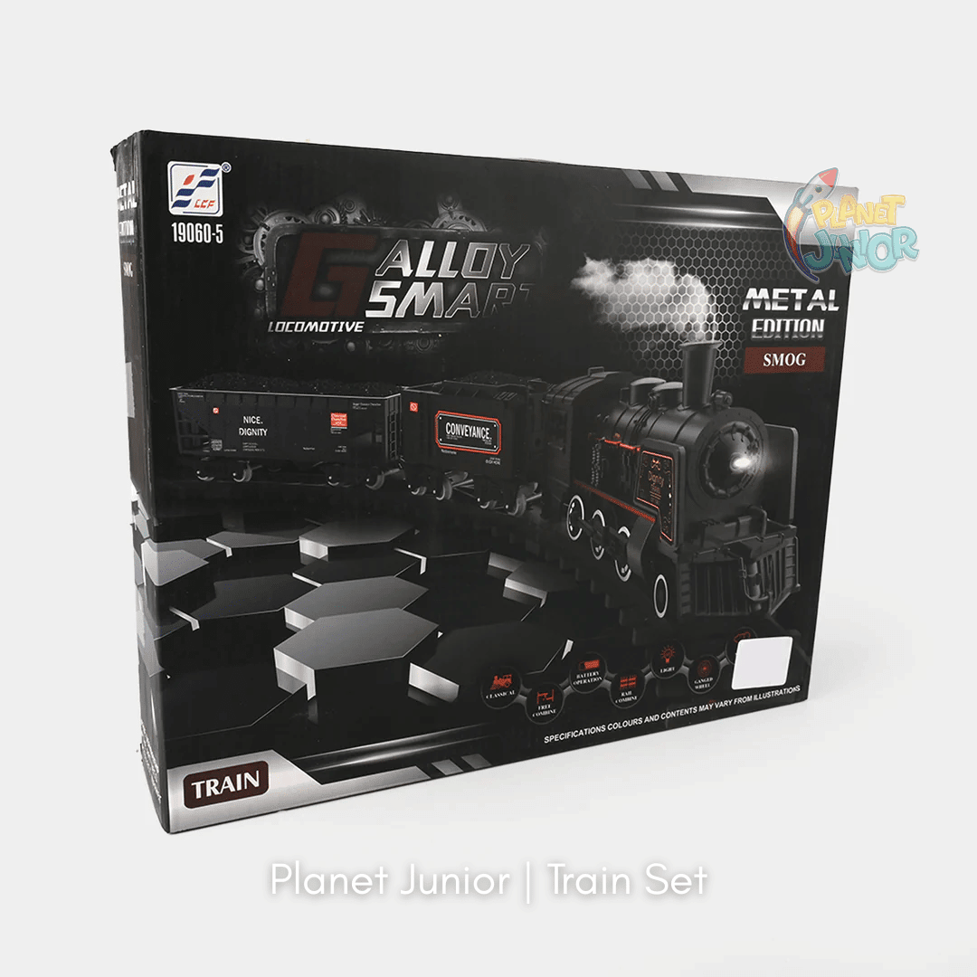 Alloy Smart Metal Edition Steam Train Set – Light, Sound & Safe Smoke Railway Set