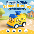 Press & Slide School Bus Toy – Push & Go Mini Bus | 1Pc
