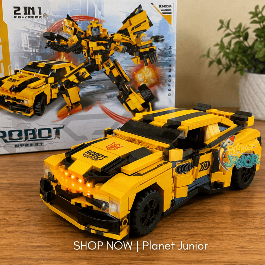 2-in-1 Robot & Car Transforming Building Block Set – 527+ Pieces