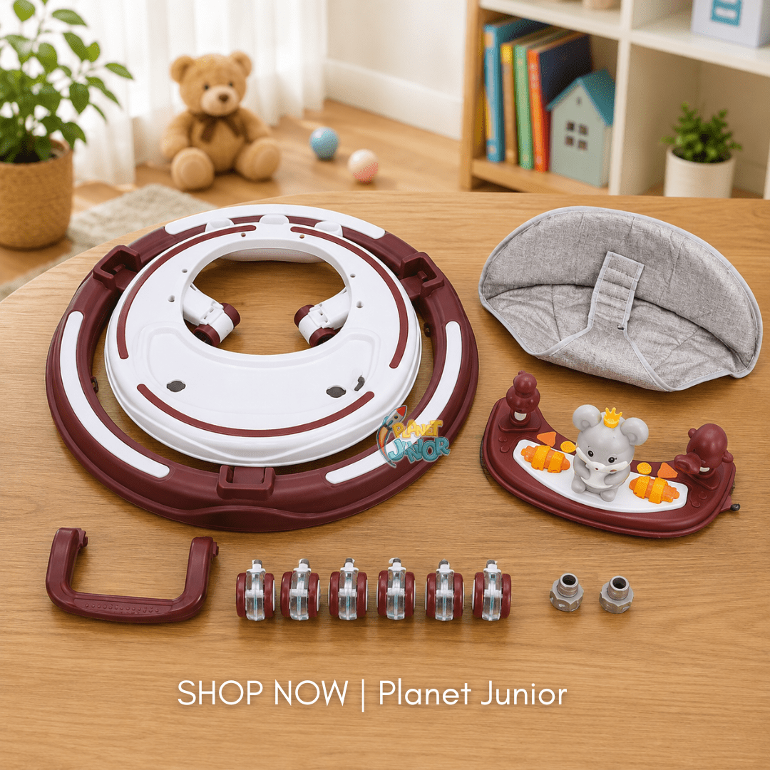 Interactive Baby Learning Walker with Music, Activity Tray & Padded Seat